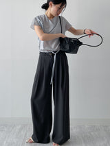 [Summer ver.] Tie Two Tuck Long Wide Slacks