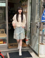 カーゴデニムバミューダハーフパンツ