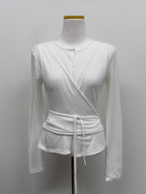 [Brushed Lining] Poe Wrap Bustier T-Shirt