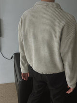 ASCLO String Velour High Neck Cardigan (3color)
