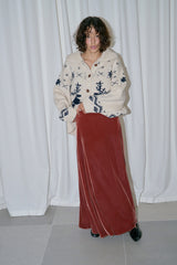 Cosmo velvet skirt_brick