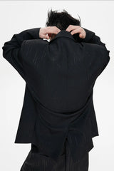 Pleated Double Breasted Suit Jacket