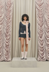 Knit half knee socks - pink  