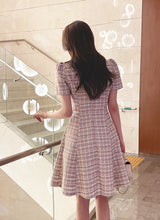26SS★ Peniel Heart Neck Puff Tweed Flare One Piece