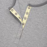 ステッチポイントスリムフィットTシャツ[メランジグレー]
