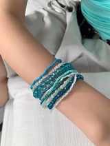Mint blue beads bracelet SET