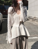 wave asymmetric flare knit cd + top set