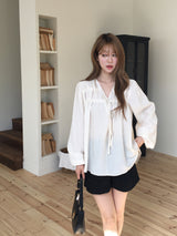 Robe shirring loose blouse