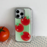 GREENERY TOMATO SILVER EPOXY CASE