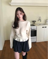 ボルディアバターシャーリングプラムミニスカート