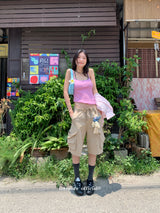 Beauty pink strap sleeveless t-shirt