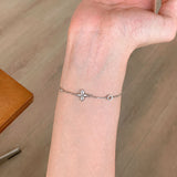 Vintage Silver Crystal Flower Bracelet