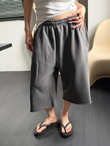 Pigment washing bermuda pants(3color)