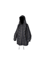 RELABEL Spatial Relations (Hollow Ring Cavity) Colour-Woven Checkered Dual-Form Loose Mid-Length Shirt-Style Coverall