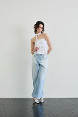 AZURE WIDE DENIM PANTS / SKY BLUE