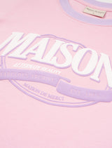 Women's Crop Vintage Mood Ringer Short Sleeve T-Shirt Pink (FCE2TS201W)