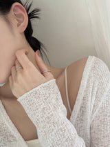 [4 set] square twisted bold ring set / ring layered simple mood