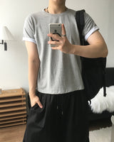 Duet Crop Roll-up Short Sleeve T