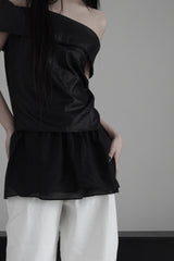レイヤードシャーリングシフォンスカート (3color)