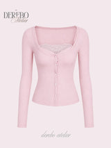 Ria lace layered cardigan long-sleeve  top