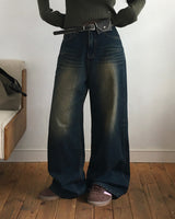 セイムデイシッピング [New Spring Product 10%] [BELLIDE MADE] オーシャンワイドデニムパンツ