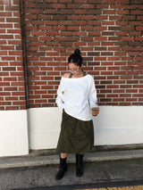 スモークアップリケミディスカート (3color)