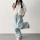 Tive Parasuit Shirring Rustle String Wide Pants