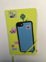 sky-blue square patch epoxy phone case