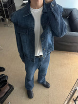 ASCLO S Wash Strong Shoulder Denim Jacket (2color)