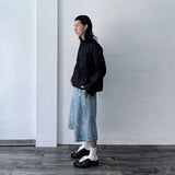 Snowwashed Leopard Wide Denim Culottes