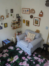 Blush rose garden, landscape rug 150x200