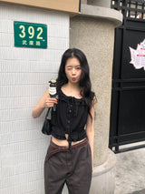 Pure frill blouse_black