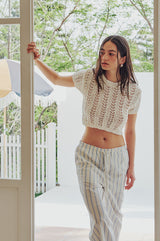 シアークロップニットトップ (IVORY)