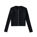 Basic Cable Round Neck Cardigan