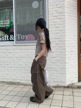 ZIPPER WIDE TROUSER PANTS (3C)