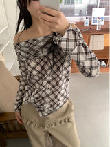 ARGYLE OFF SHOULDER LONG SLEEVE (2C)