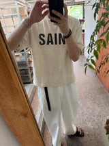[A-T0117] SAINTピグクロップ半袖Tシャツ (4色)