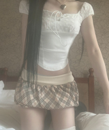 Chechena ベージュチェックスカート