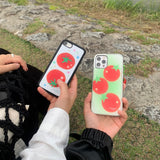 GREENERY TOMATO SILVER EPOXY CASE