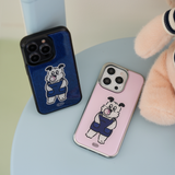 バブルガムエポキシバンパースマートフォンケース(Denim black)