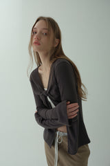 TWIST PEARL KNIT_CHARCOAL