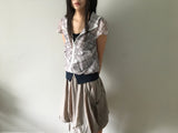 Plaid chiffon シャーリングジップアップ (2color)