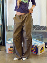 WIDE CARGO PANTS KHAKI