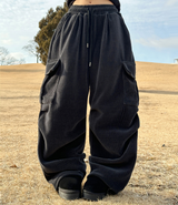 (LUXURIOUS VELVET💎/NOT CHEAP) TWO-PLEAT VELVET STRING CARGO ELASTIC PANTS