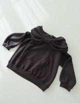 Ribbon off-shoulder oversized fit sweatshirt
