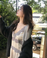 [ limited quantity / ♡made♡ ] enthea antique satin & lace short ops