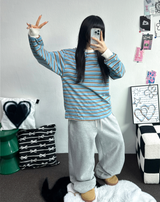 ラインポイント バルーンワイドロングパンツ 🖤🤍🩶3COLOR
