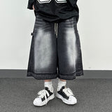 unique stitch carpenter denim shorts