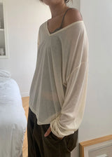 SHEER V KNIT TEE (5color)