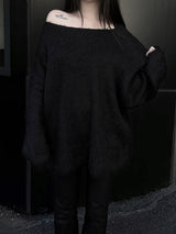 オーバーフィットモヘアリップネックニット (2color)